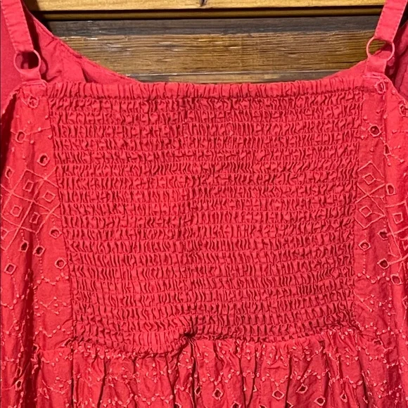 Old Navy Dress Size 2x Lined With Overlay Red/Orange Pockets adjustable straps - Picture 5 of 5